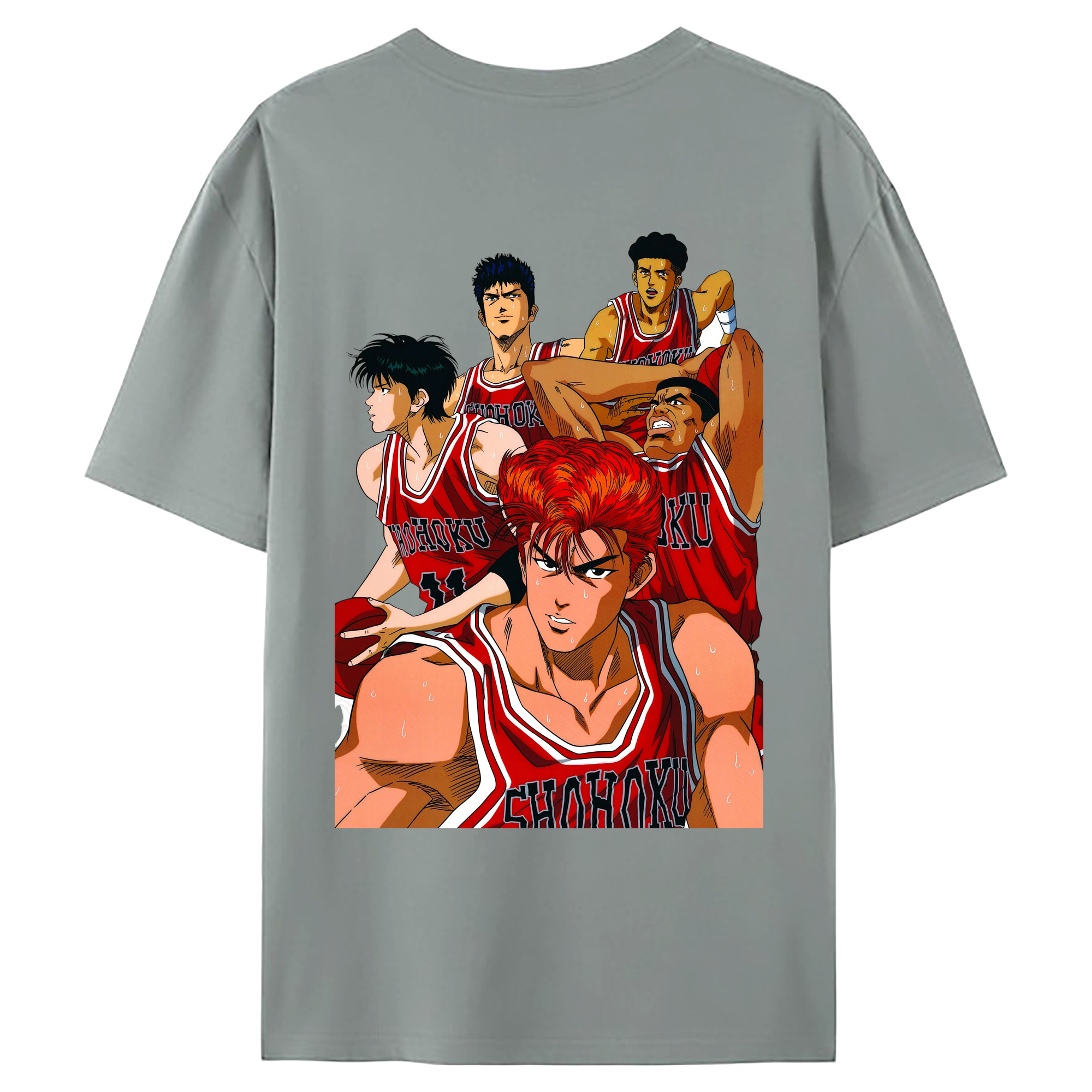 （画像用） SLAM DUNK／スラムダンク 綿100％ メンズ半袖Tシャツ（バックプリント） 通気性